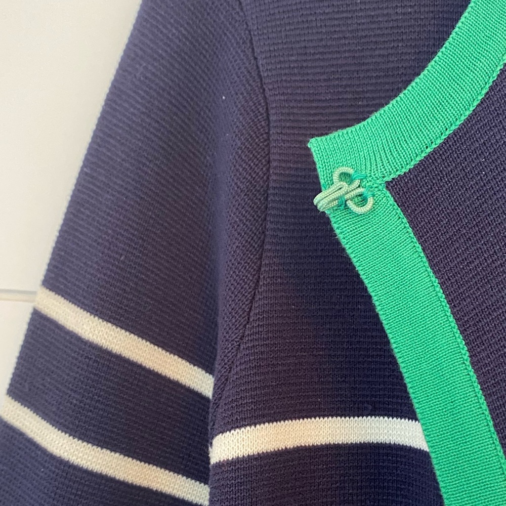 Pendleton Long Navy + While Striped With Green De… - image 4